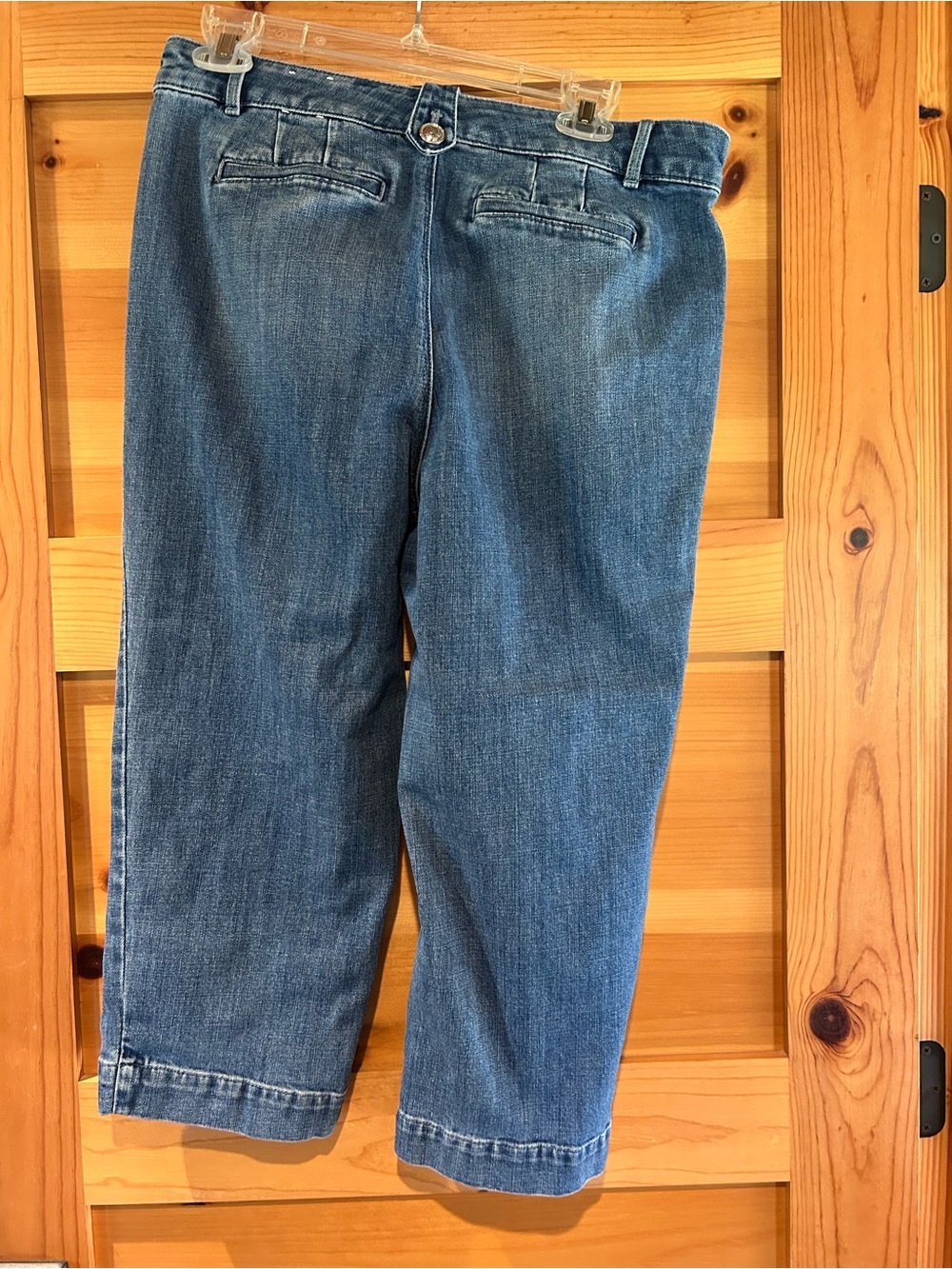 Talbots Mid-Blue Cropped Button-Front Jeans - Picture 2 of 6
